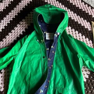 Vintage rubber rainbow raincoat green medium